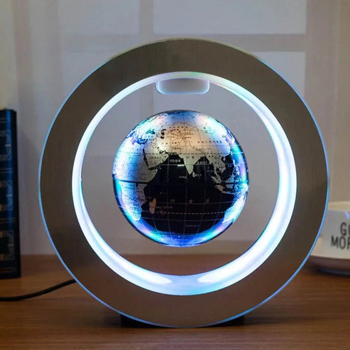 Lewitujący globus LED na biurku